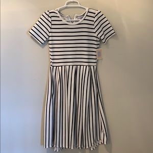 NWT LulaRoe Black and White Striped Amelia Dress